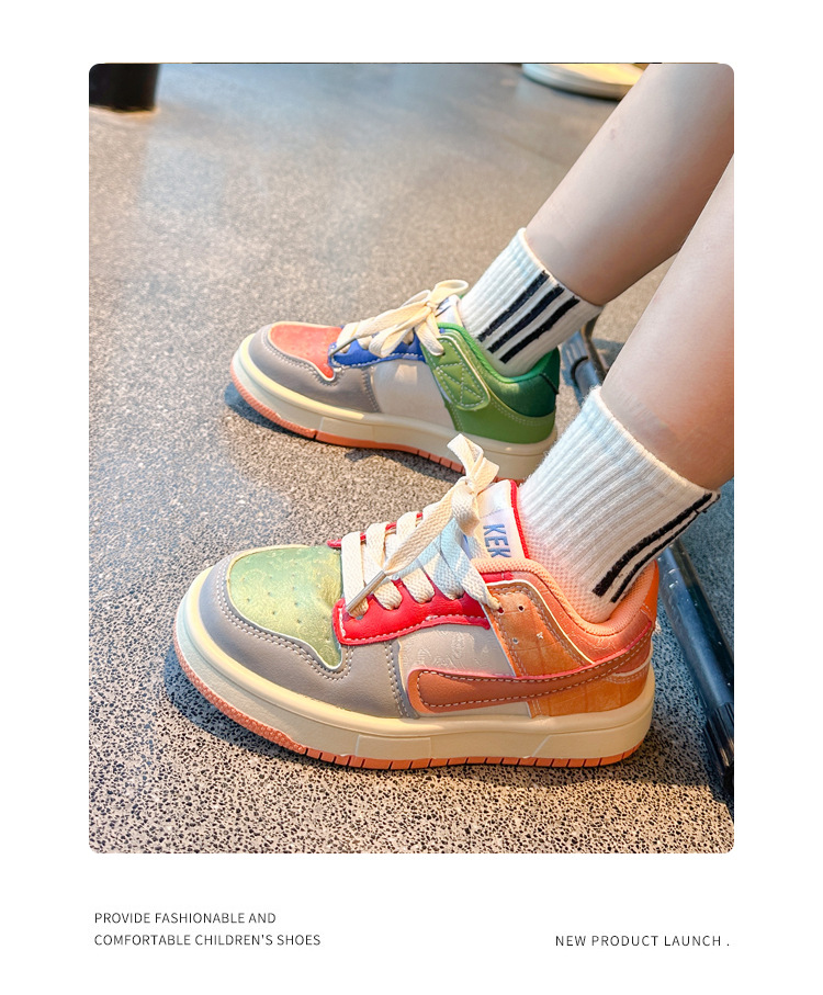 Mädchen Sneakers Weiche Sohle Rutschfeste Casual Boardschuhe_voghion.com