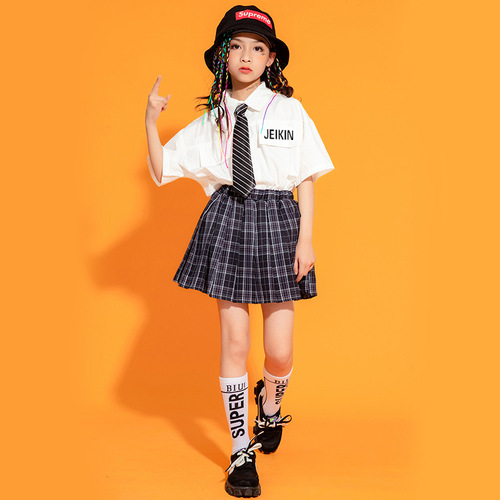 Children's Street Dance Fashion Boy's Hip Hop Set Girl's Jazz Performance Outfit Korean Version JK Chorus Uniform School Uniform Garden Uniform