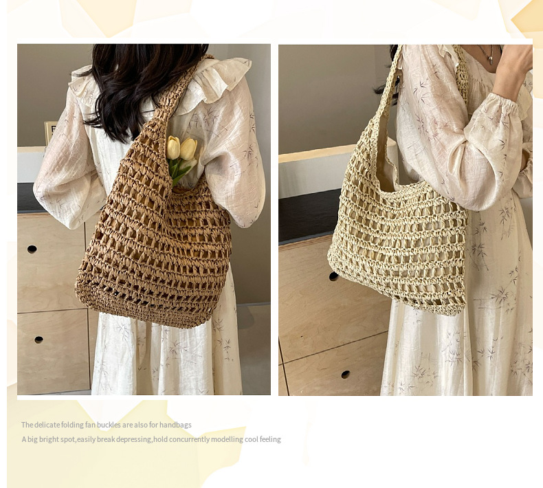 326g Weight Weave Fashion Element Zipper Closure Type Single Shoulder Strap Strap Type Straw Bag Bags Type Casual Occasion Paper Material Solid Color Pattern Spring&Summer Season Women's Gender Vacation Style Square Shape Medium Size Women's Medium Paper Solid Color Vacation Weave Square Zipper Straw Bag