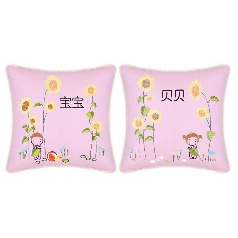 Jinhao bordado fábrica al por mayor hecho a mano bordado Cruz puntada DIY cinta bordado cojín almohada Guangzhou 04