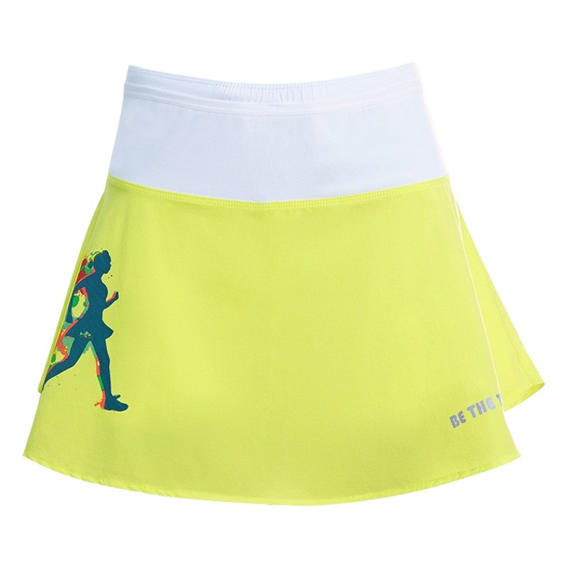 Sports Short Skirt for Women, Running Pocket Fitness Yoga Skirt, Splash-Ink Print, Quick-Drying, Lined, Anti-Exposure Skirt Pants with Skirt Hem