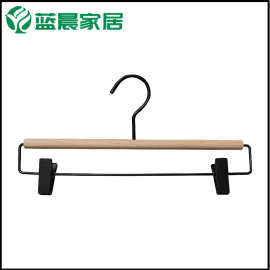木包铁衣架酒店裤架服装店裤架铁夹木家居收纳整理裤架厂家直批