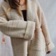 2023 cross-border Amazon autumn and winter New loose solid color large pocket thickened long knitted cardigan sweater coat