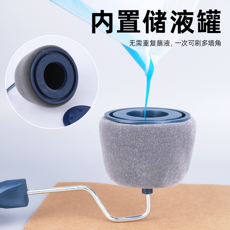 Cepillo de esponja de rodillo de llenado de pintura al por mayor Cepillo de pintura de esquina de pared de barra telescópica Cepillo de pintura de rodillo de pintura de rodillo de paint