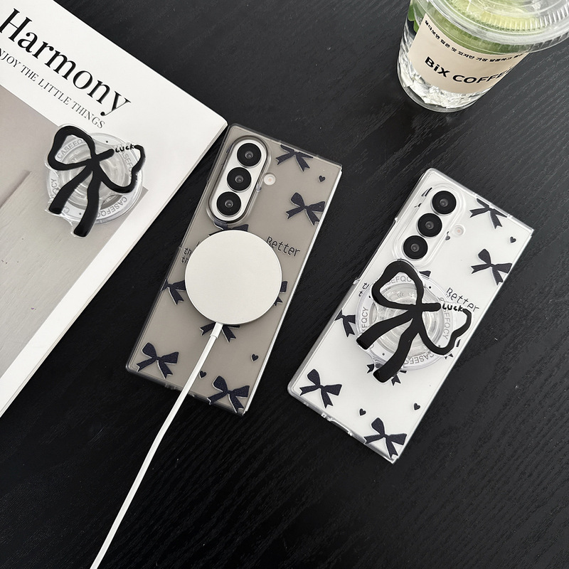 Suitable for Samsung Galaxy Z Fold7 Mobile Phone Case Foldableing Screen Bow Bracket Bracelet Magnetic Protective Cover