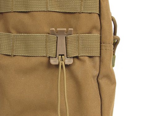 Storage webbing clip with elastic cord hook, square binding buckle MOLLE system webbing organizer and tension clip, line coiling clip