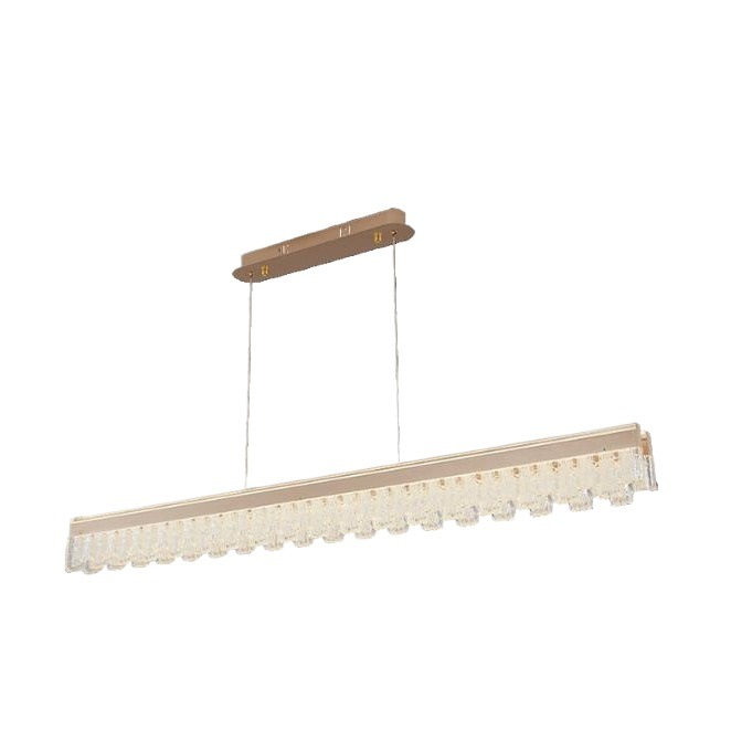 Candelabro de restaurante italiano moderno y simple, luz de cristal de lujo, luz de comedor larga, nueva lámpara de mesa al por mayor