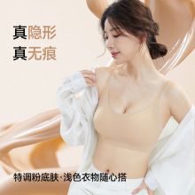 简约提拉粉底液隐形无痕女士内衣舒适透气反重力吊带美背女生文胸