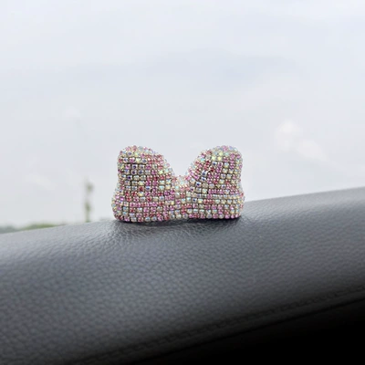instrument panel decoration DYI — Car ornaments - small-size-diamond-bow-ornaments-color-powder