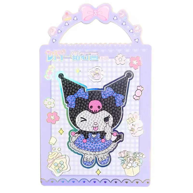 Nueva creativa de los niños diamante pintura DIY completo diamante hecho a mano diversión pegando diamante pegajoso cristal sanrio hecho al por mayor image 4