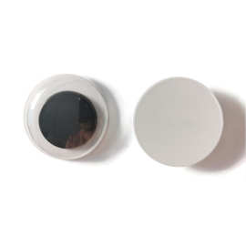 平底黏贴眼塑料黑白眼睛塑胶PVC呆滞的曲棍球活动眼珠配件可做PET