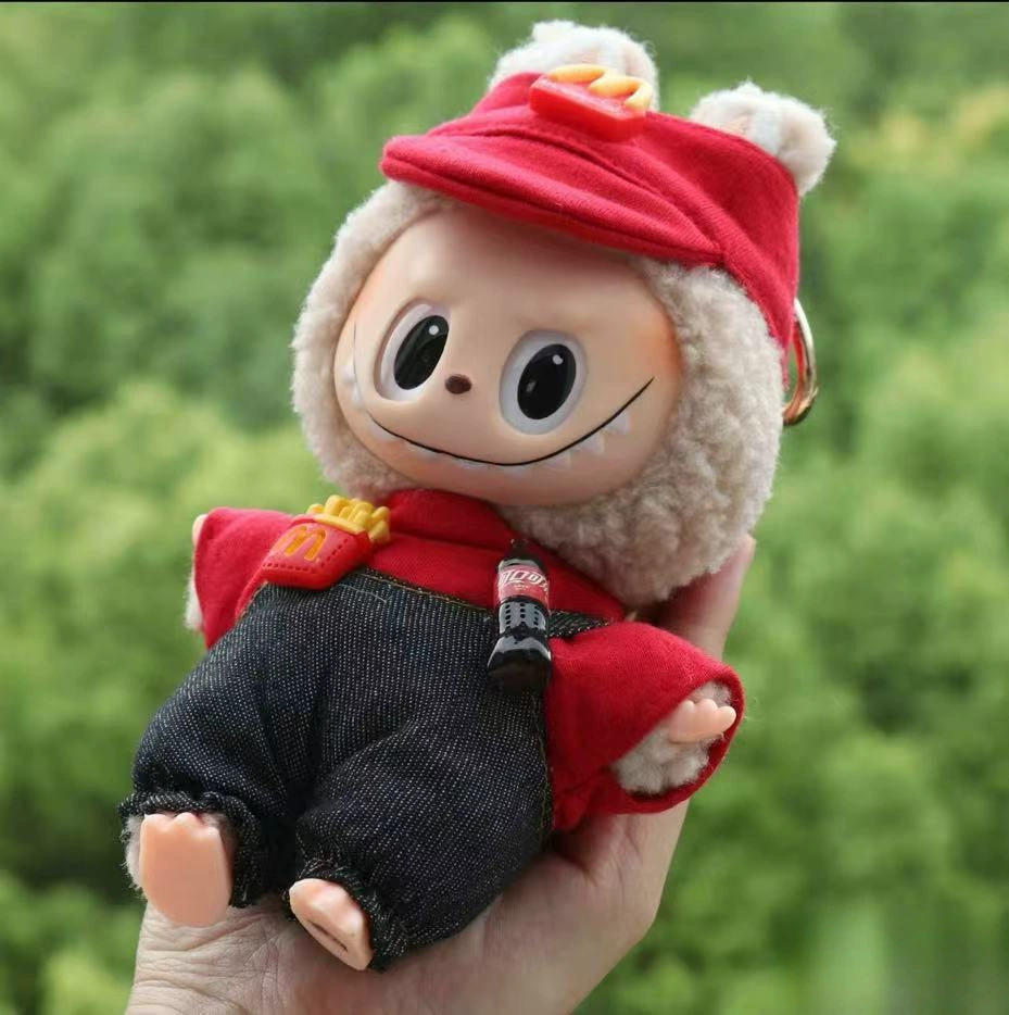 Кукольная одежда (McDonald's) наряд Labubu — набор аксессуаров из 3 предметов: картофель Фри и Кока‑кола, размер 1–3 поколения