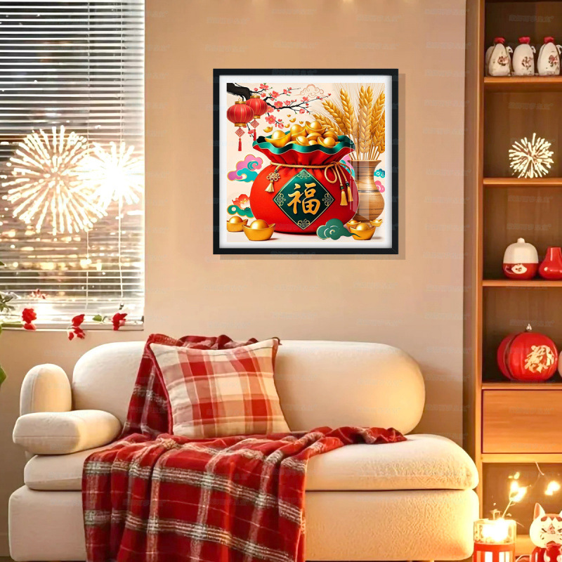 [Algodón importado] Mona Lisa Real Bordado a mano de Daifu-Sui Sui Ping An Feliz y auspicioso image 4