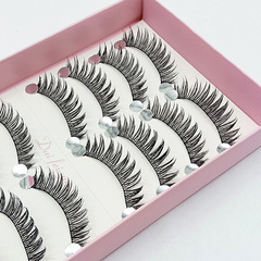 C5# handmade false eyelashes, clusters of crossed nude eyelashes, manufacturer wholesale 10 pairs
