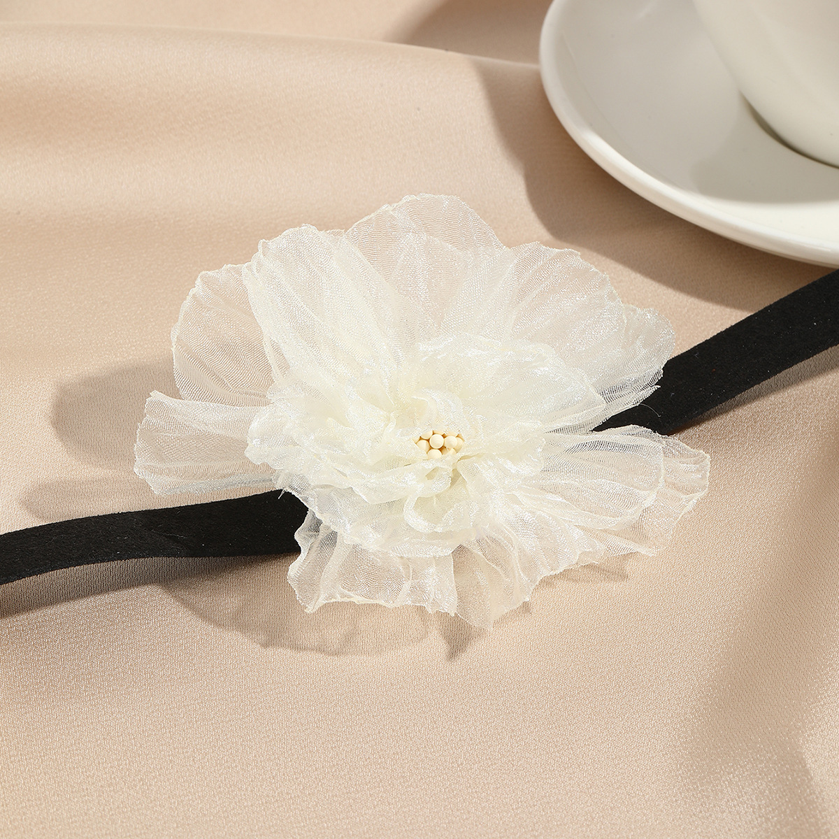hot selling ghost flower necklace rose chocker fabric flower lace necklace flower necklace_voghion.com