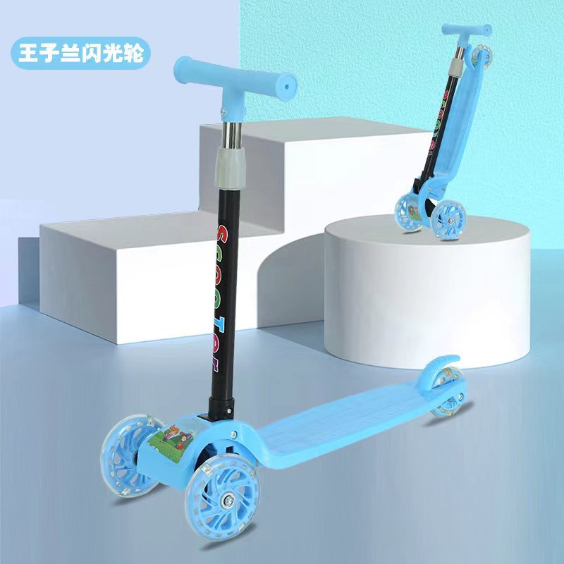Regalo al por mayor plegable para niños scooter 2-8 años de edad de tres ruedas flash bicicleta bebé scooter de juguete cochecito