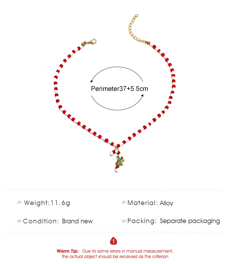 Neu Handgemachte Perlen Halskette Geschenk Rot Reis Ball Krücke Kragen Kette_voghion.com