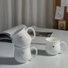 陶瓷爱心咖啡杯情侣水杯小清新ins风小容量马克杯骨瓷杯子可爱
