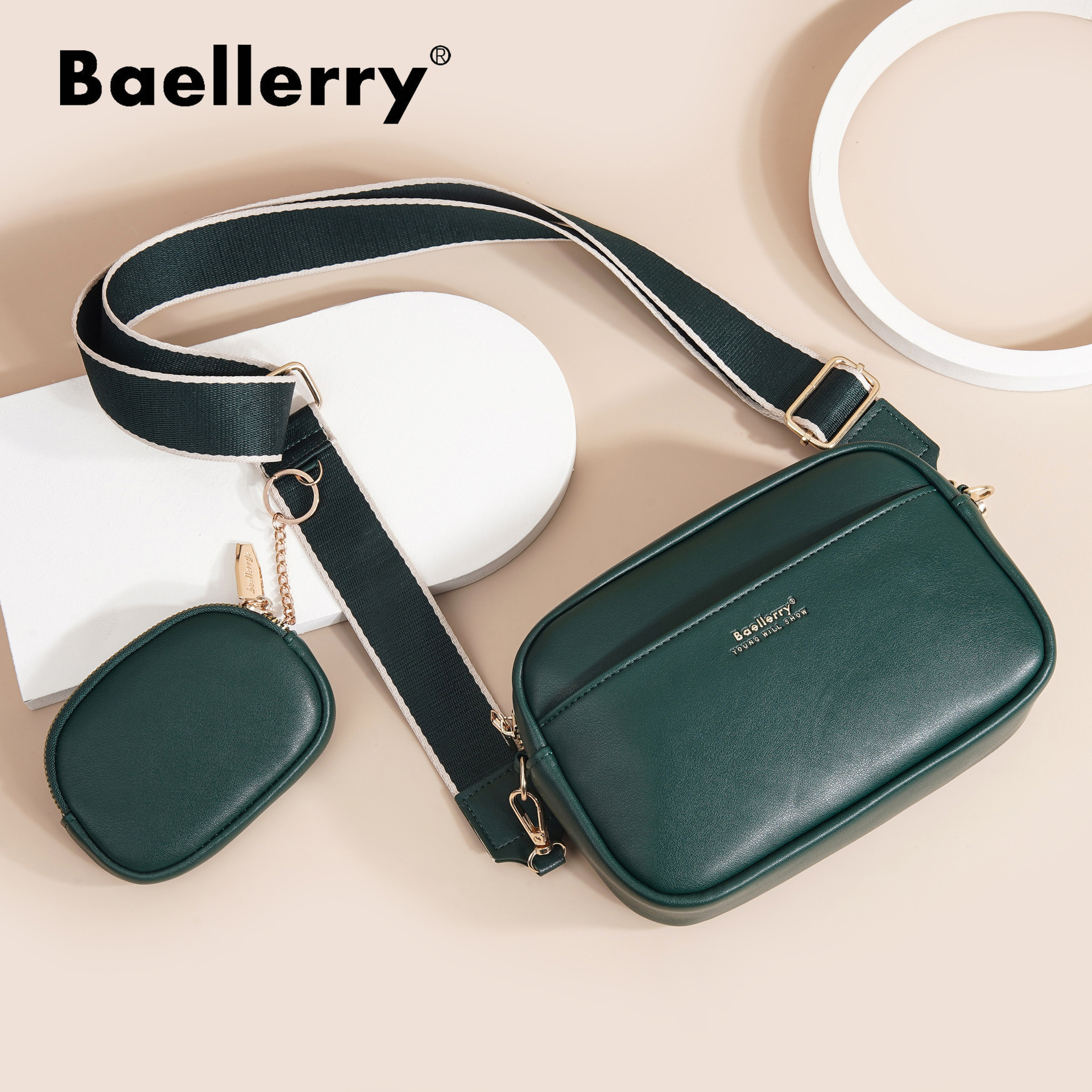 Polyurethane capacious shoulder bag
