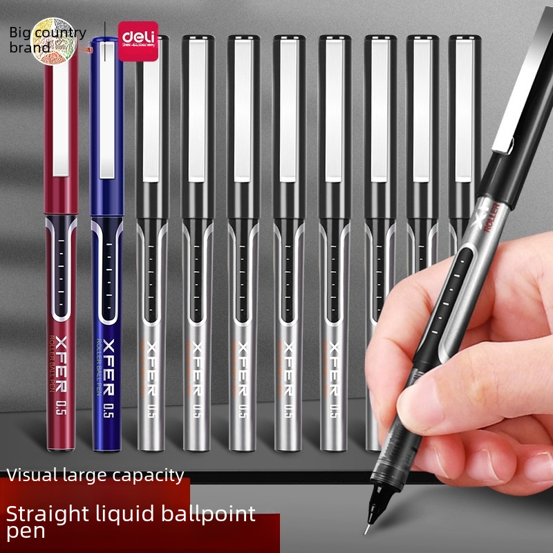 Deli S657 Direct Liquid Ball Pen 0.5mm Full Needle Gel Pen Student Examination Pen Business Office Pen