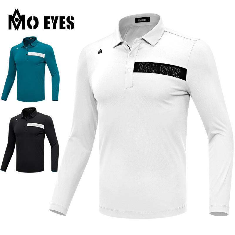 MO EYES magic eye golf clothing men's long-sleeved autumn and winter sports T-shirt casual all-match polo shirt men's clothing
