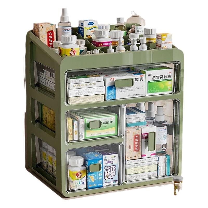 薬箱家庭用薬品薬収納箱医薬箱家庭用大容量多層引き出し式医療小薬箱