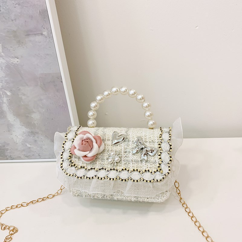 Niña tween pequeña bolsa de hombro arco encantadora princesa mochila de perlas de aire extranjero para niños bolsos lotes