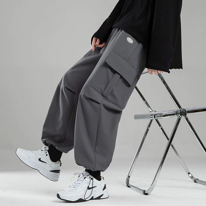 Фабричные комбинезоны Tao, мужские брюки до щиколотки с флисовой подкладкой, свободные универсальные повседневные брюки в Корейском стиле, модные брендовые брюки до щиколотки в гонконгском стиле