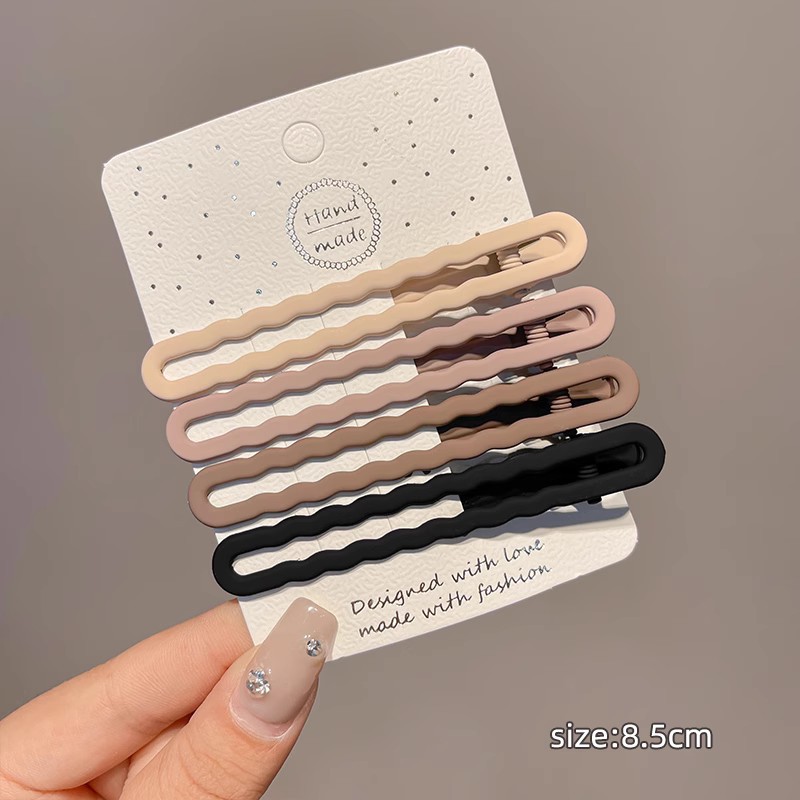 5151#9 Frosted Long Wave Duckbill Clip (Set of 4)