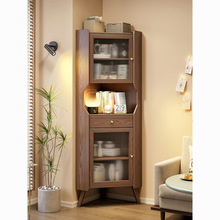 实木三角形转角柜墙角柜沙发边拐角靠墙小型置物架客厅餐边柜酒柜