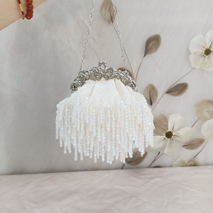 Socialite vintage tassel satin beaded beaded embroidered bag bridal bag handbag women's bag cheongsam bag banquet bag