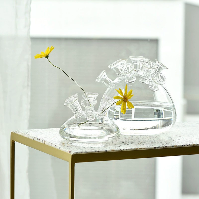 Стеклянные украшения в стиле пористая креативная ваза, модель отеля, комната, дом, гостиная, украшение, поделки