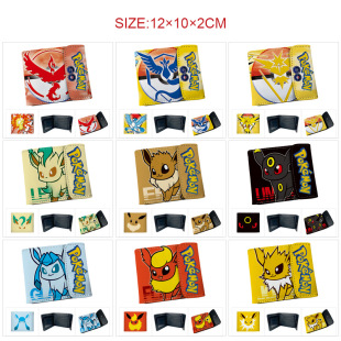 Pet elf Yibu cartoon full color hidden buckle pu leather short wallet men's and women's card holder student coin purse