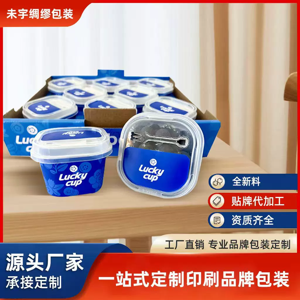 125克礼盒水果方形蓝莓杯包装网红小懒杯透气塑胶杯盒子厂家批发
