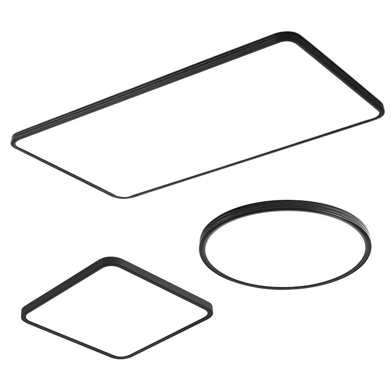 Lámpara de techo de la lámpara de la sala de estar negro Venta caliente sin costuras ultra-Delgado espectro completo protección de los ojos sentido avanzado dormitorio principal de los niños lámparas