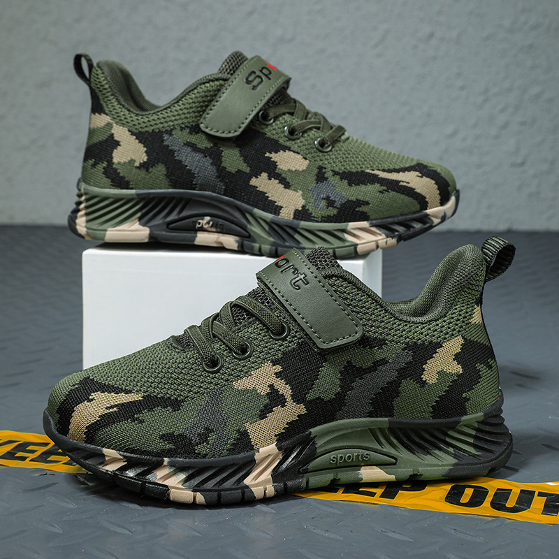 Casual children's camouflage running sneakers for training with…
