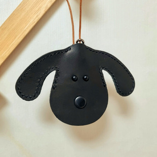 Cross-border Portable Leather Lanyard Dog Wound Bag Cute Dog Necklace Pull Key Case U Disk Storage