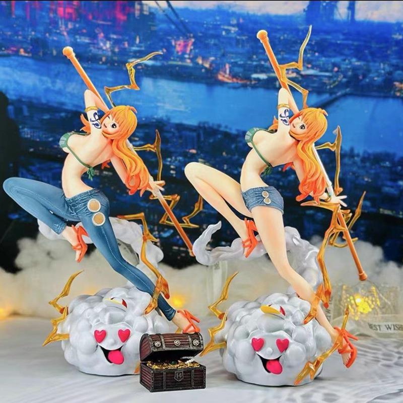 해적왕 IU 나미 팝맥스 수제 GK 애니메이션 피규어 27.5cm 반바지 롱팬츠