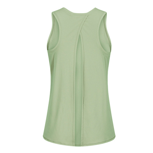 Cross-border quick-drying sleeveless sports vest for women summer running fitness tops loose blouse elastic naked yoga clothes
