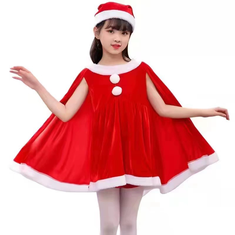 Рождественский костюм Костюм для рождественских выступлений для мальчиков и девочек Детский красный костюм для рождественских выступлений Новый европейский и американский оптовый