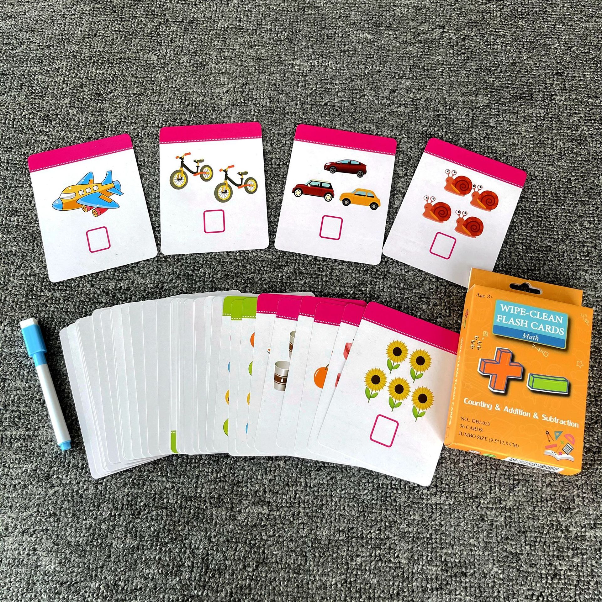 现货批发跨境 可擦写早教数字字母加减法英语学习卡片 flash card-阿里巴巴
