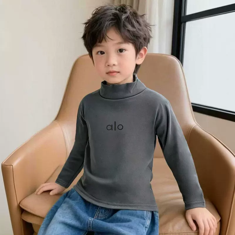 儿童单上衣德绒半高领打底衫男童秋衣长袖上衣内搭