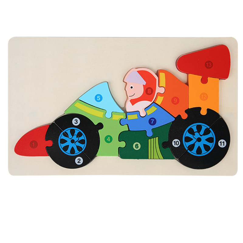 Juguetes de puzzle de madera de hebilla para niños pequeños Juguetes de bloque de bloques de construcción de bebés Juguetes de puzzle cognitivo de forma emparejada