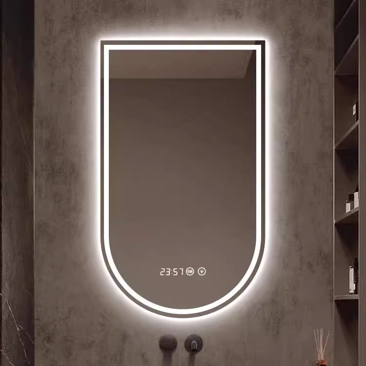 High-End Arch-Shaped Smart Bathroom Mirror Bathroom with Light Defogging Wall-Mounted High-Definition Makeup Mirror
