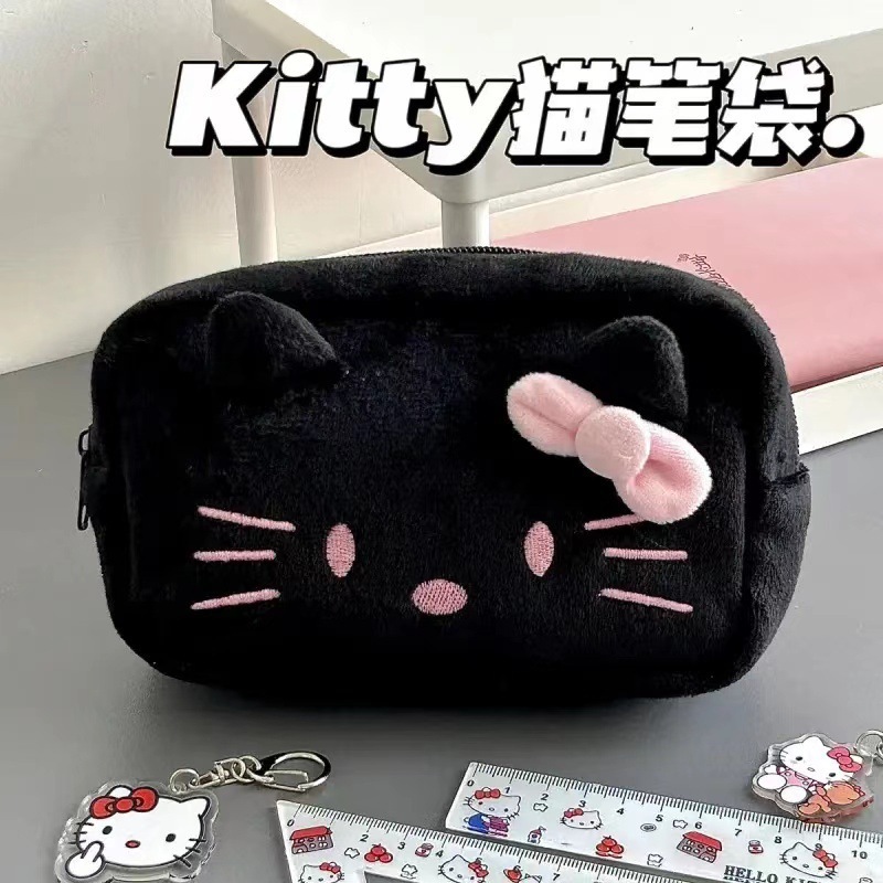 ins 鉛筆バッグキティ猫韓国スタイル高価値ガーリー漫画文具バッグ学生大容量鉛筆バッグ多用途|undefined