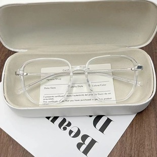 TR90 Transparent Square Box 51 Korean Style Plain Face Display Small Anti-Blue Light Flat Glasses Women's 0796 Danyang Glasses