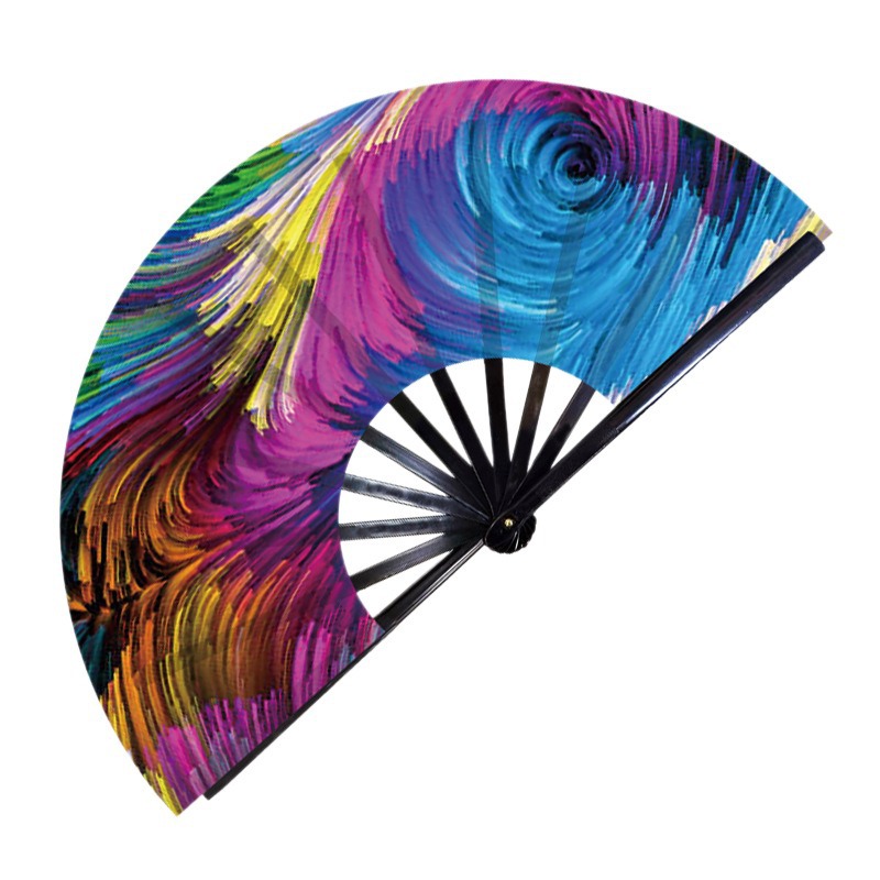 Abanico Plegable Luminoso 33cm Plástico y Poliéster Plegable para Fiestas y Festivales
