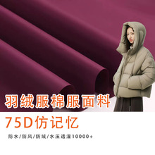 75D仿记忆羽绒服面料防水风衣棉服秋冬棉衣夹克羽绒保暖面料布