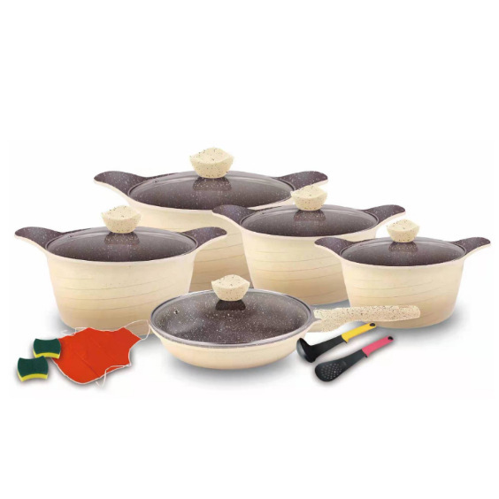 Gradiente estilo coreano 15 piezas de cocina unique 15pcs antiadherente cocina