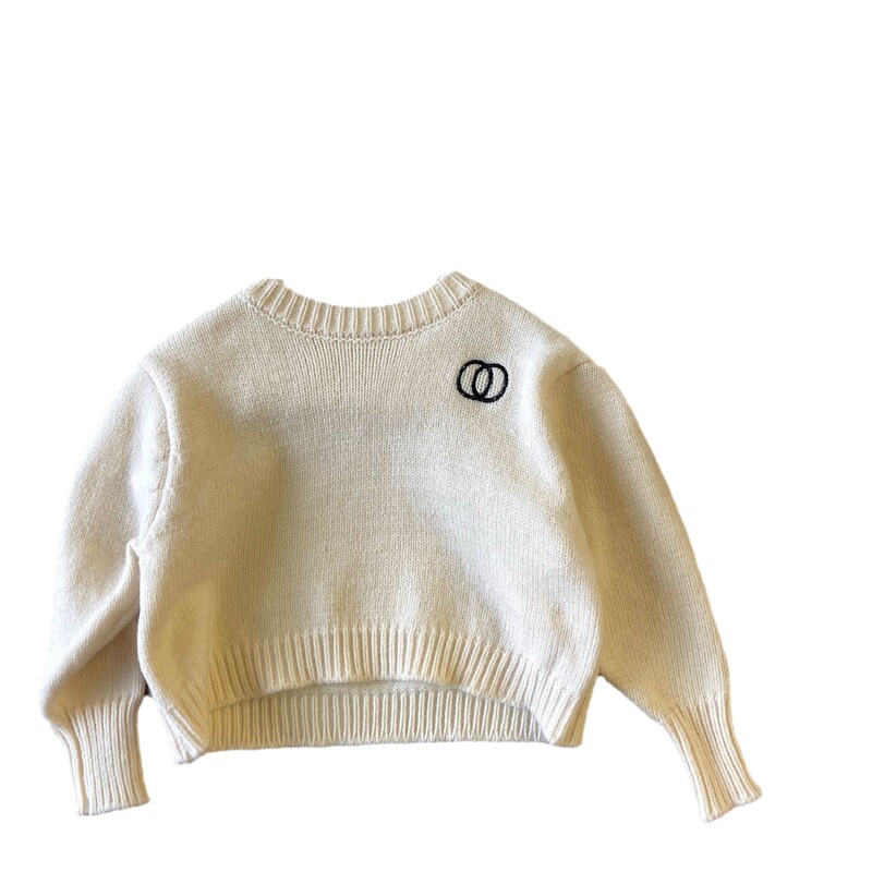 【現品】子供服の高品質の女の子の輪刺繍セーターの小さい香りの風の泡の袖のセーター|undefined